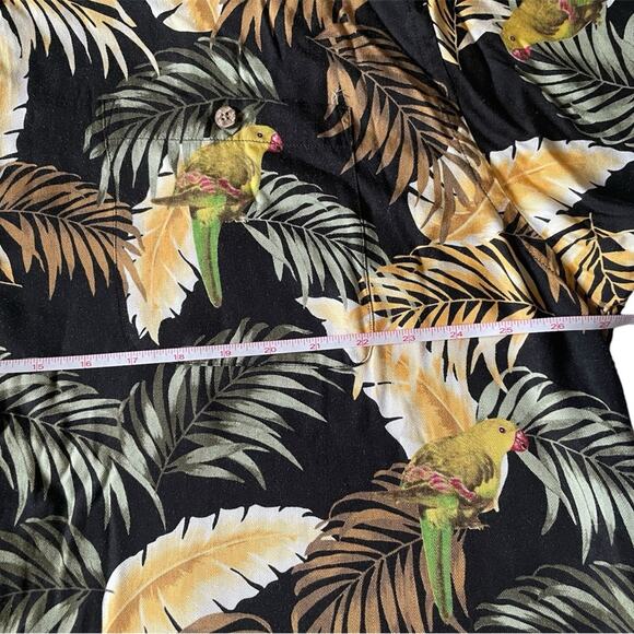 Roundtree & Yorke Mens Carribean/Hawaiian Yellow Canary Palm Leaf AOP Shirt 2X - Picture 3 of 6